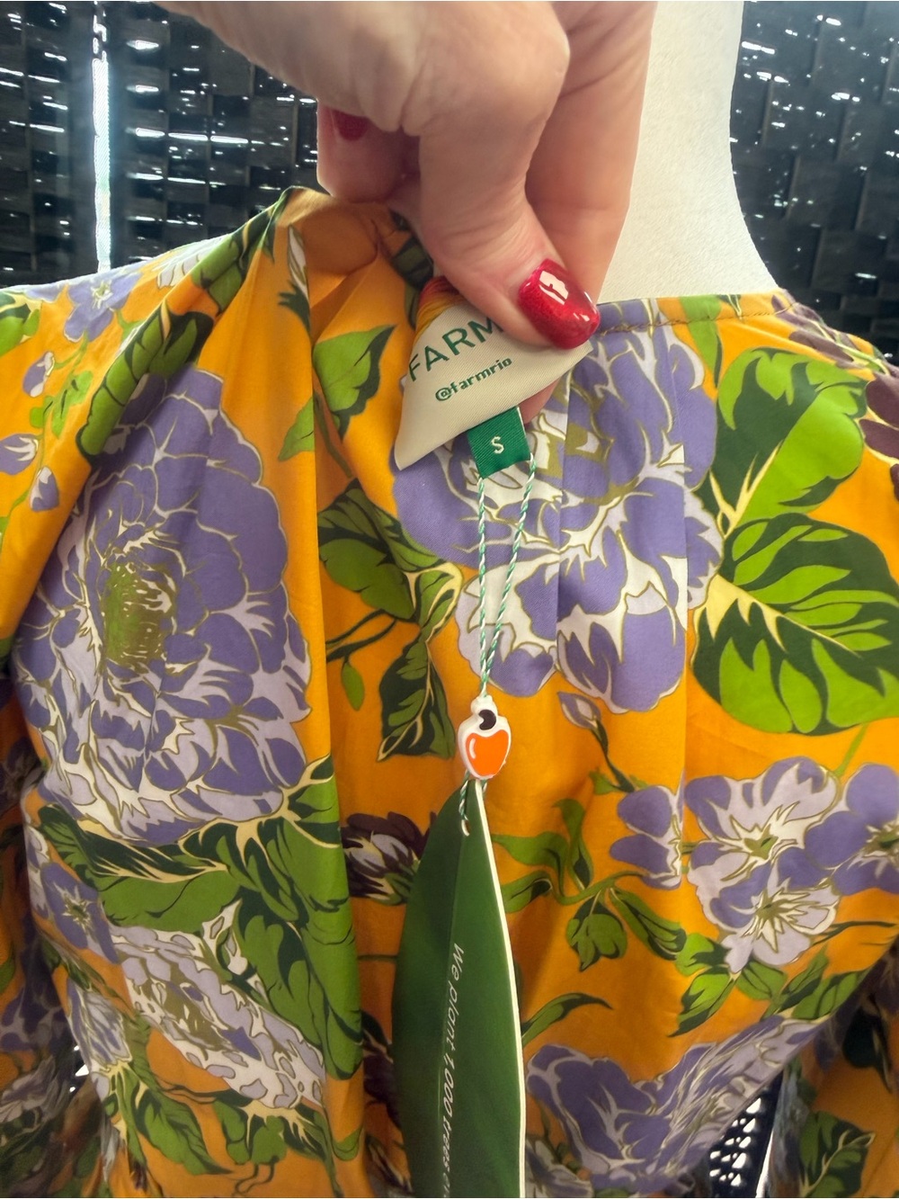 Farm Rio Floral Ruffle Front Dress - Picture 5 of 6